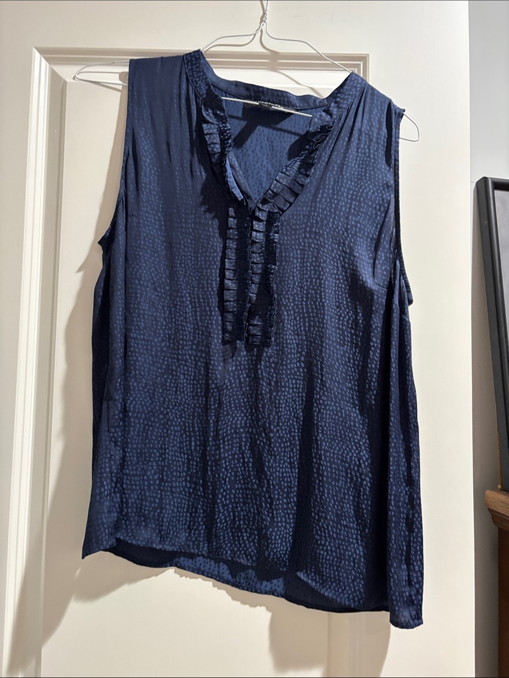 41 Hawthorn Navy Sleeveless Ruffle-Trim V-Neck Camisole